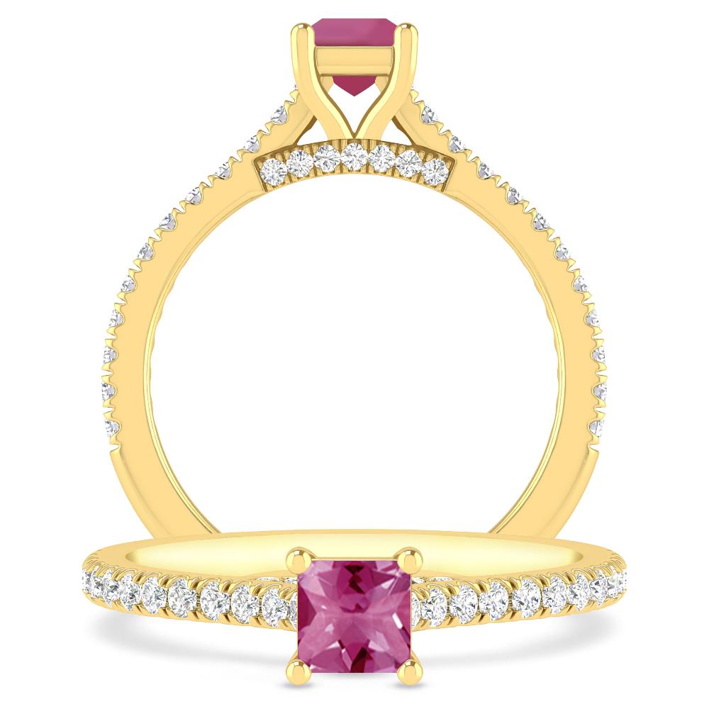 Yellow Gold - Pink Tourmaline