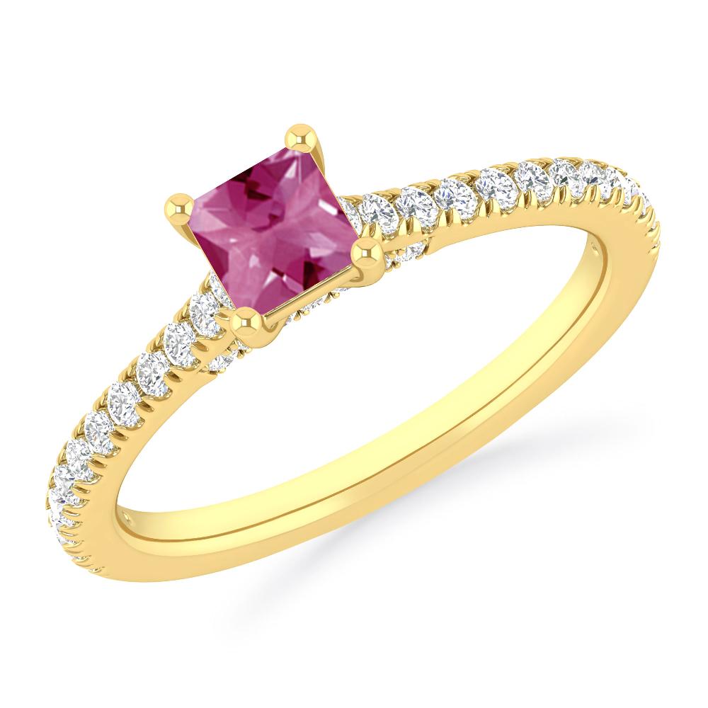 Yellow Gold - Pink Tourmaline