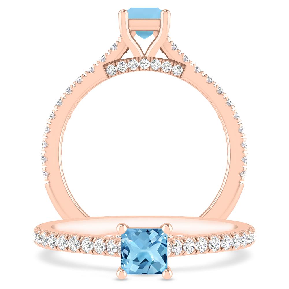 Rose Gold - Blue Topaz