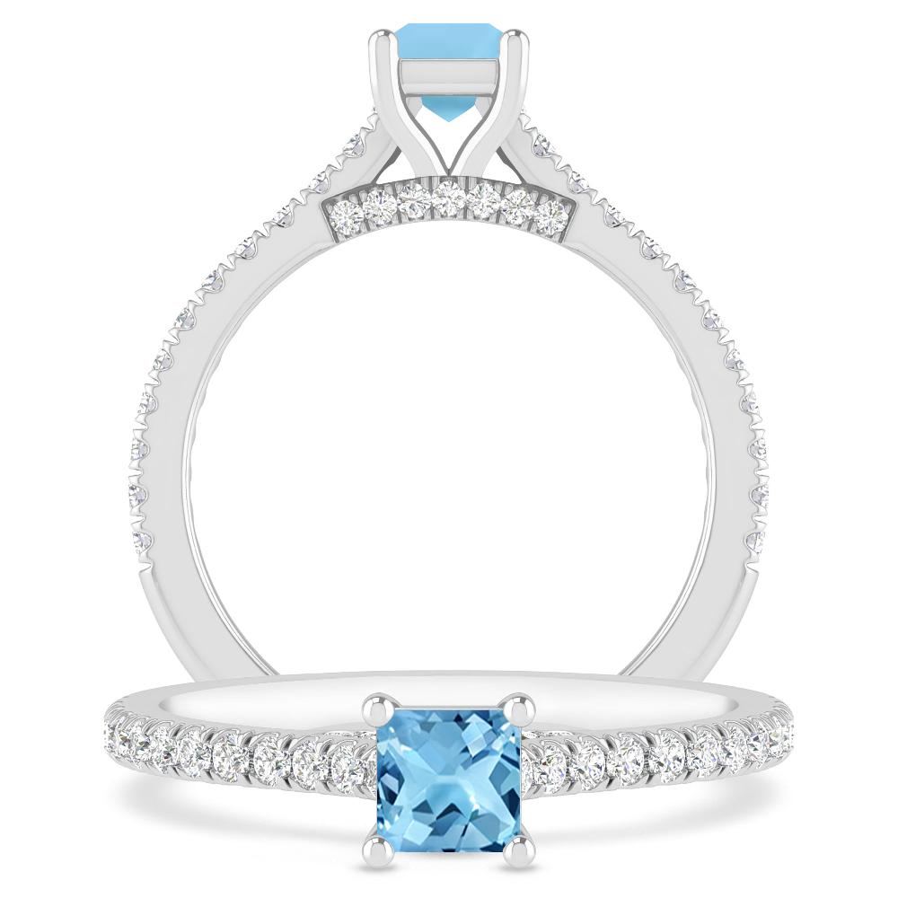 White Gold - Blue Topaz