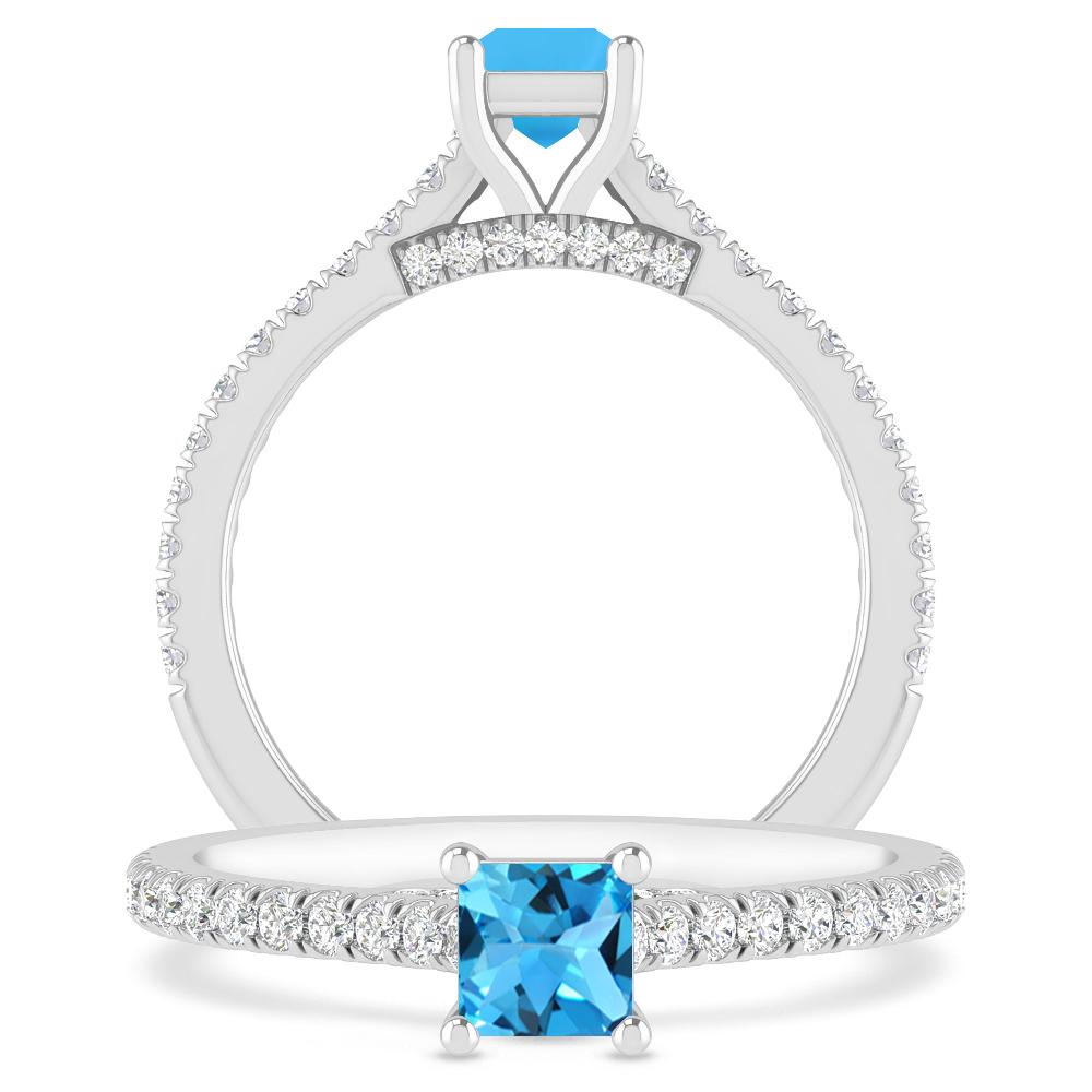 White Gold - Blue Topaz