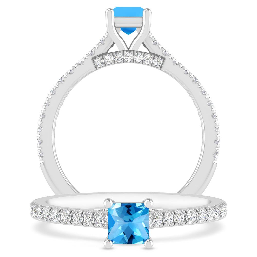 White Gold - Blue Topaz