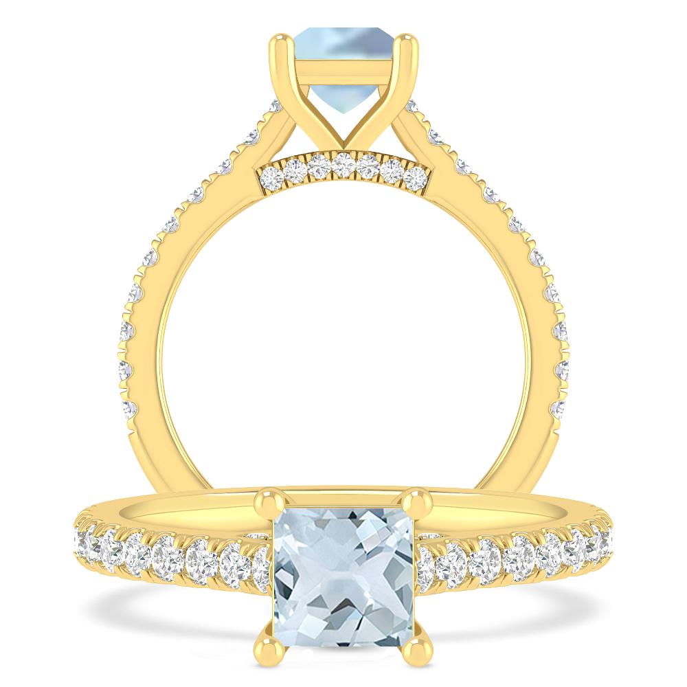 Yellow Gold - Aquamarine