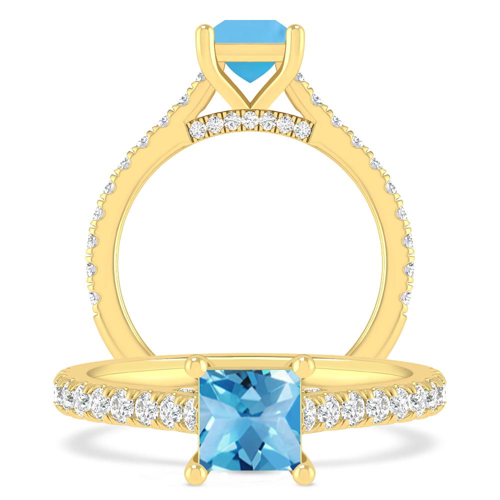 Yellow Gold - Aquamarine