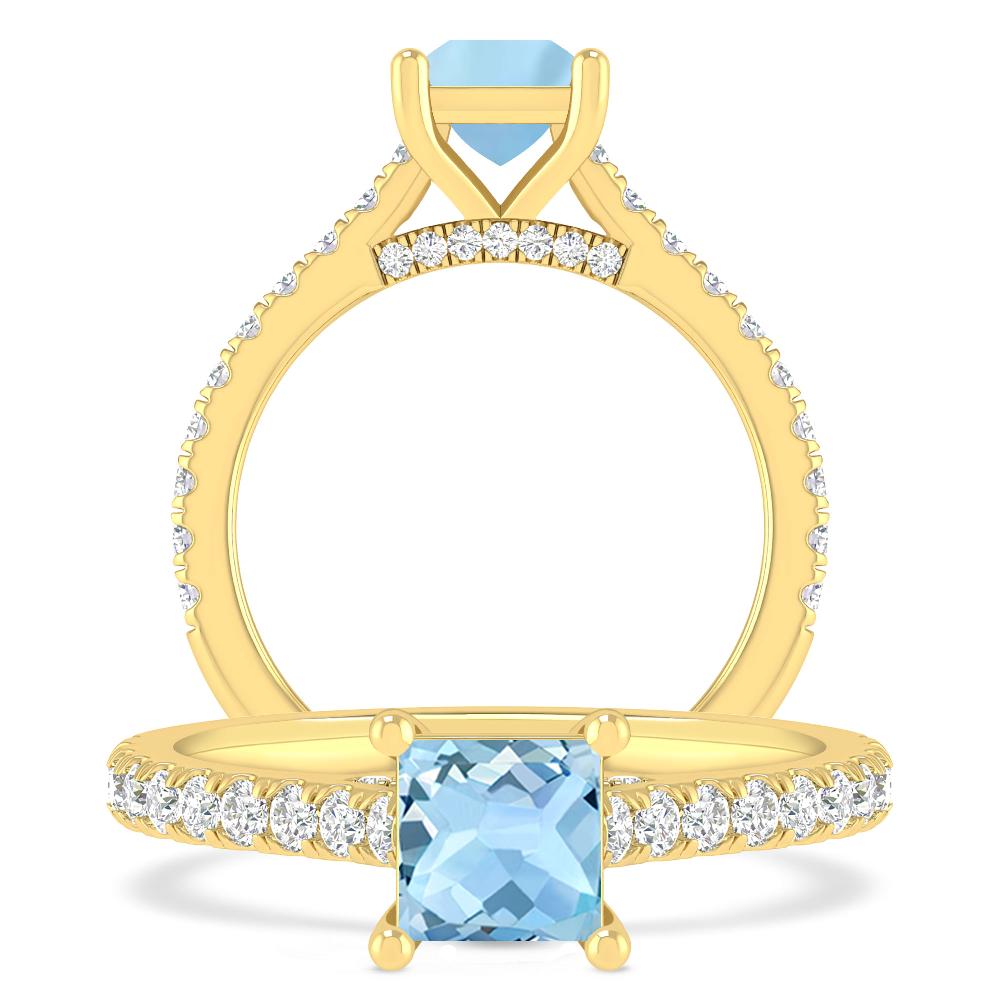 Yellow Gold - Aquamarine