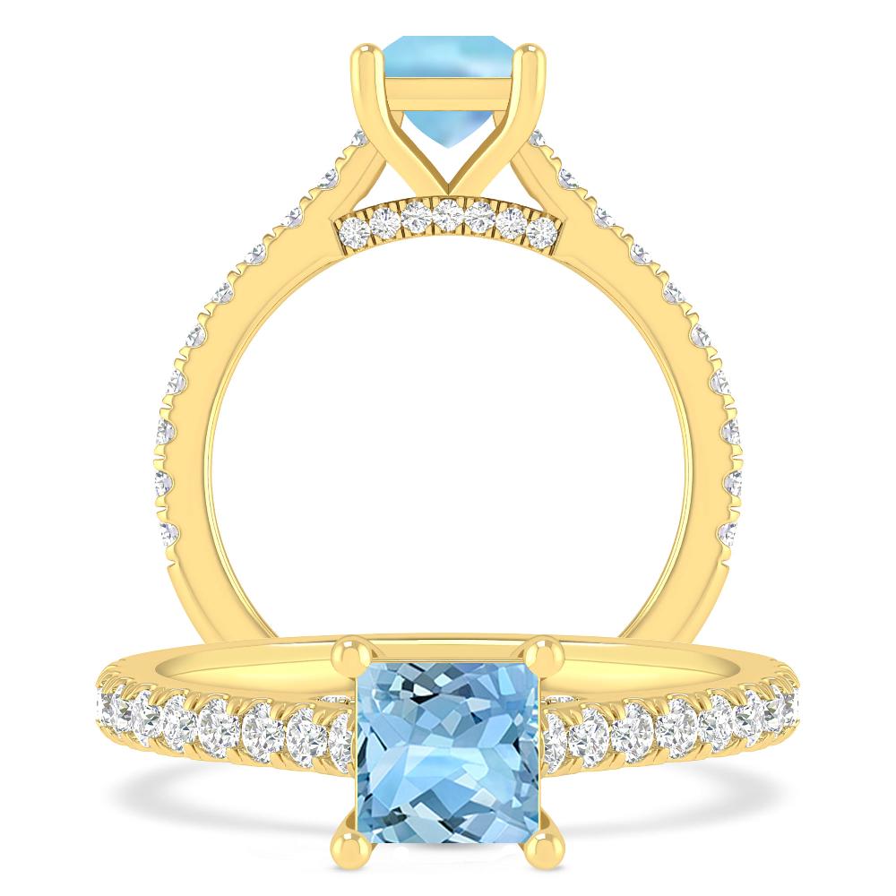 Yellow Gold - Aquamarine