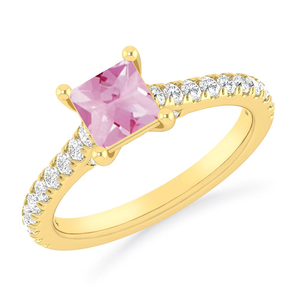 Yellow Gold - Pink Tourmaline