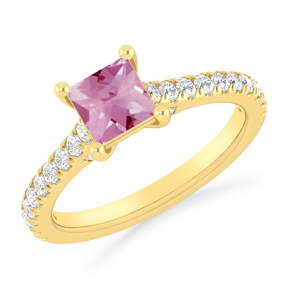 Yellow Gold - Pink Tourmaline