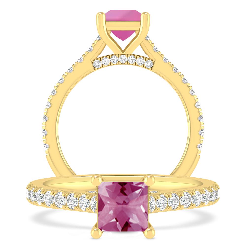 Yellow Gold - Pink Tourmaline