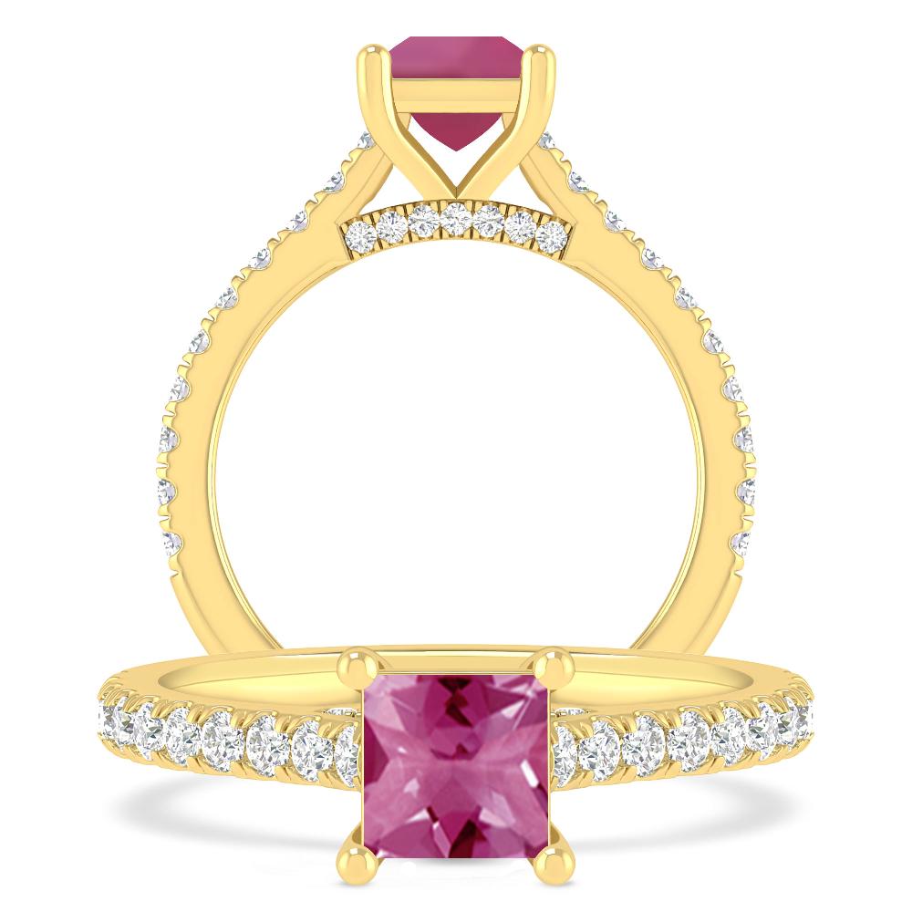 Yellow Gold - Pink Tourmaline