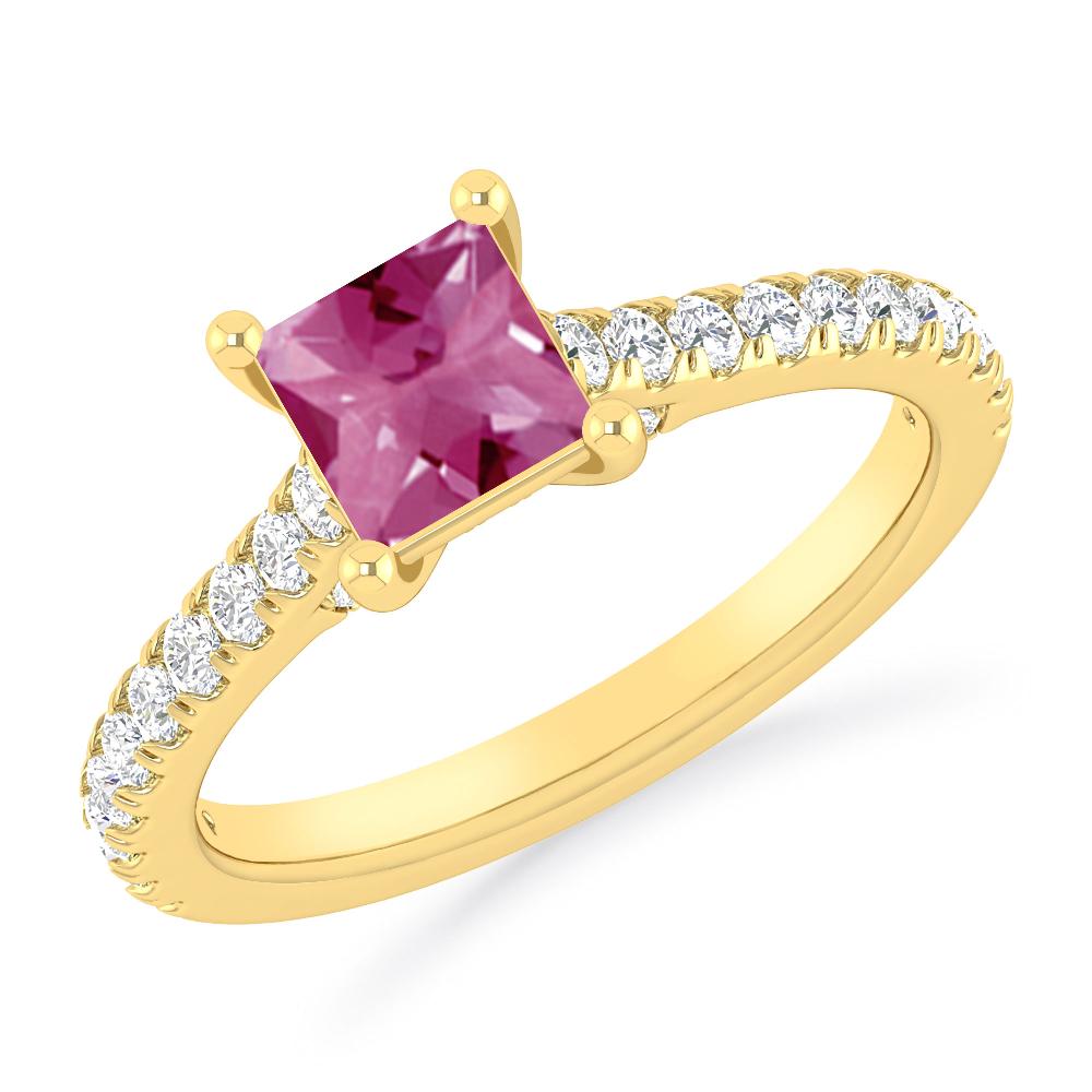 Yellow Gold - Pink Tourmaline