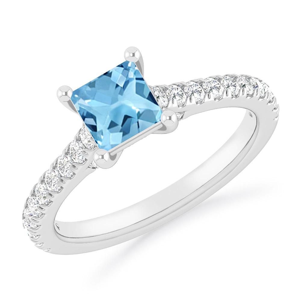 White Gold - Blue Topaz