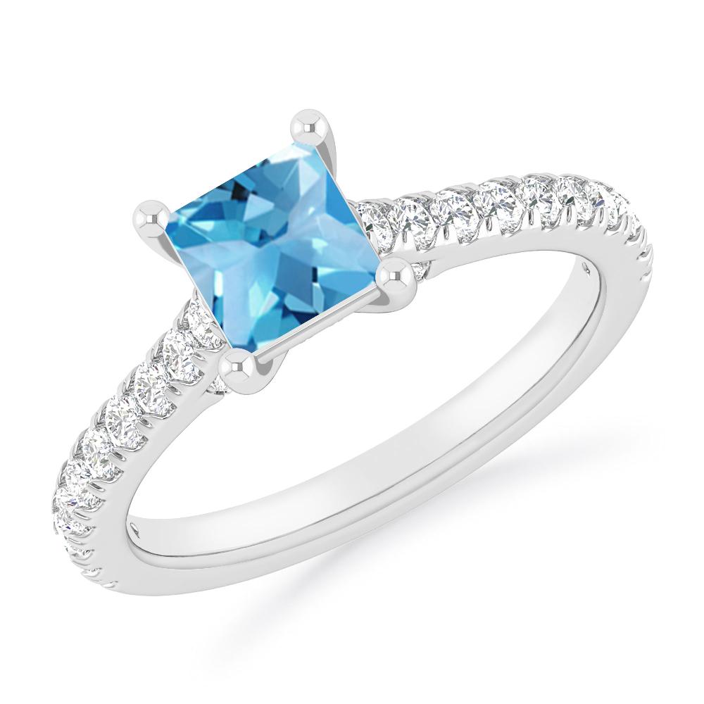 White Gold - Blue Topaz