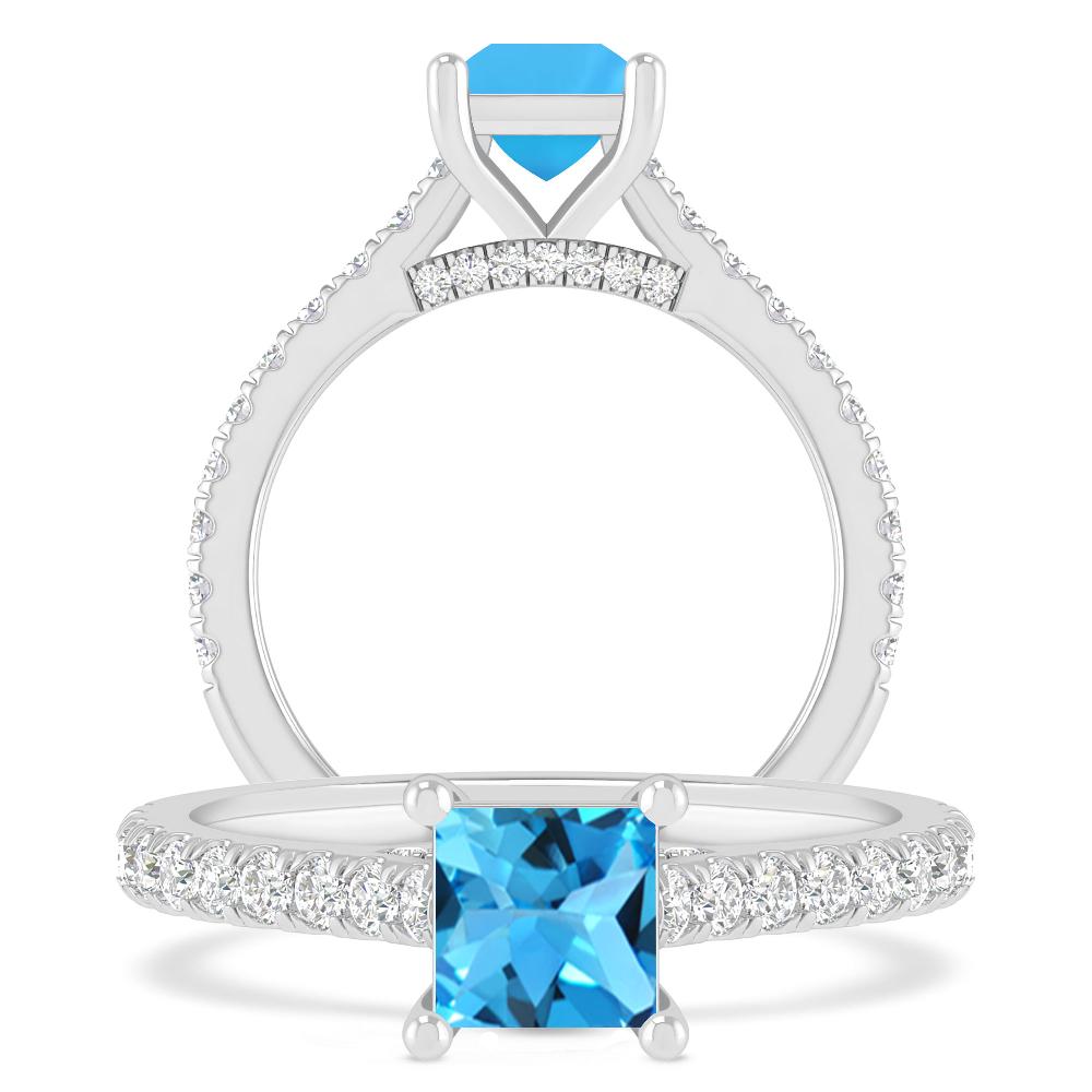 White Gold - Blue Topaz