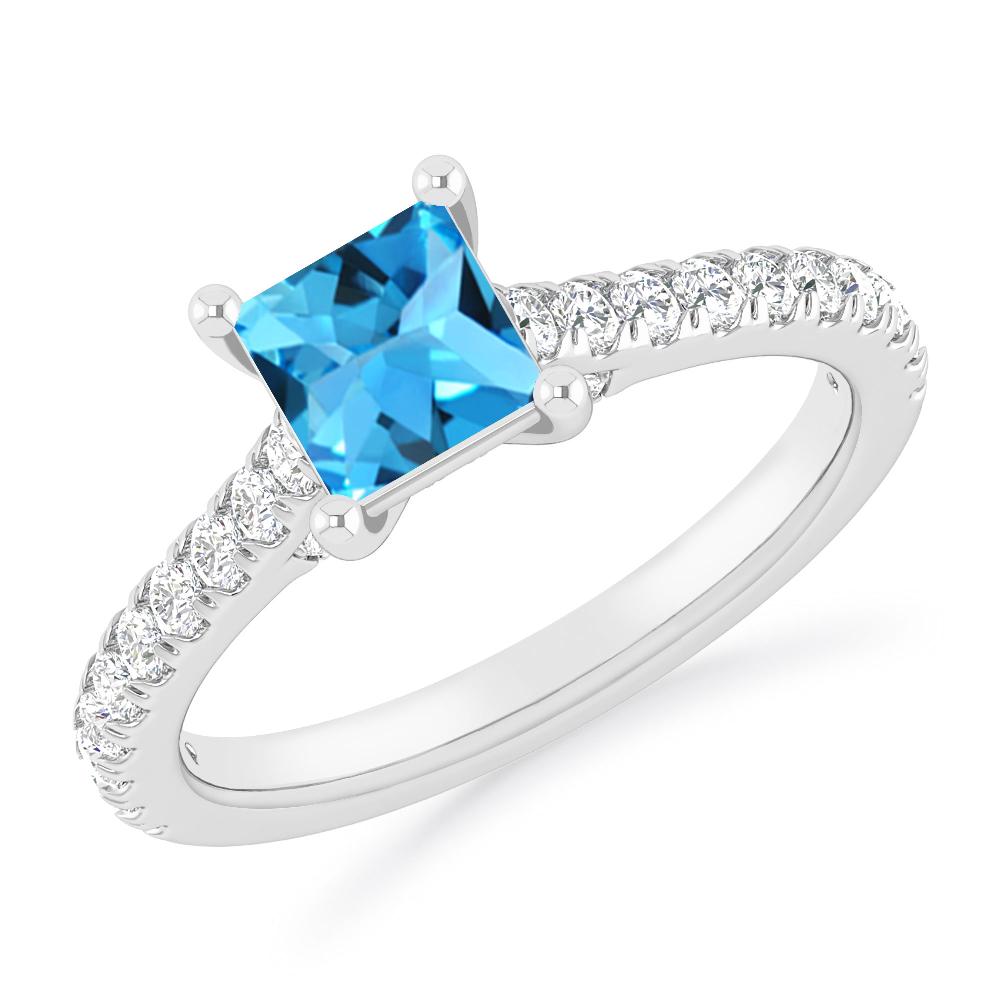 White Gold - Blue Topaz