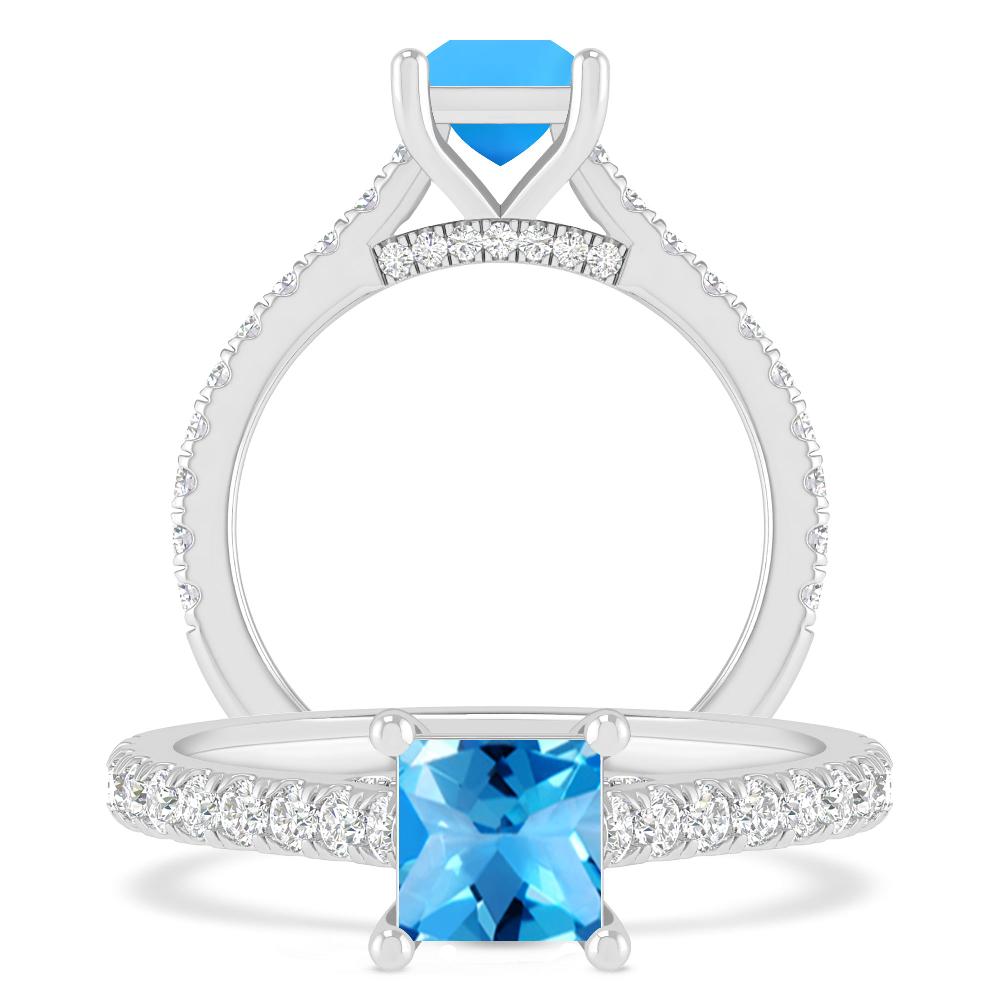 White Gold - Blue Topaz