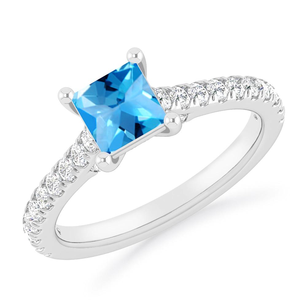 White Gold - Blue Topaz