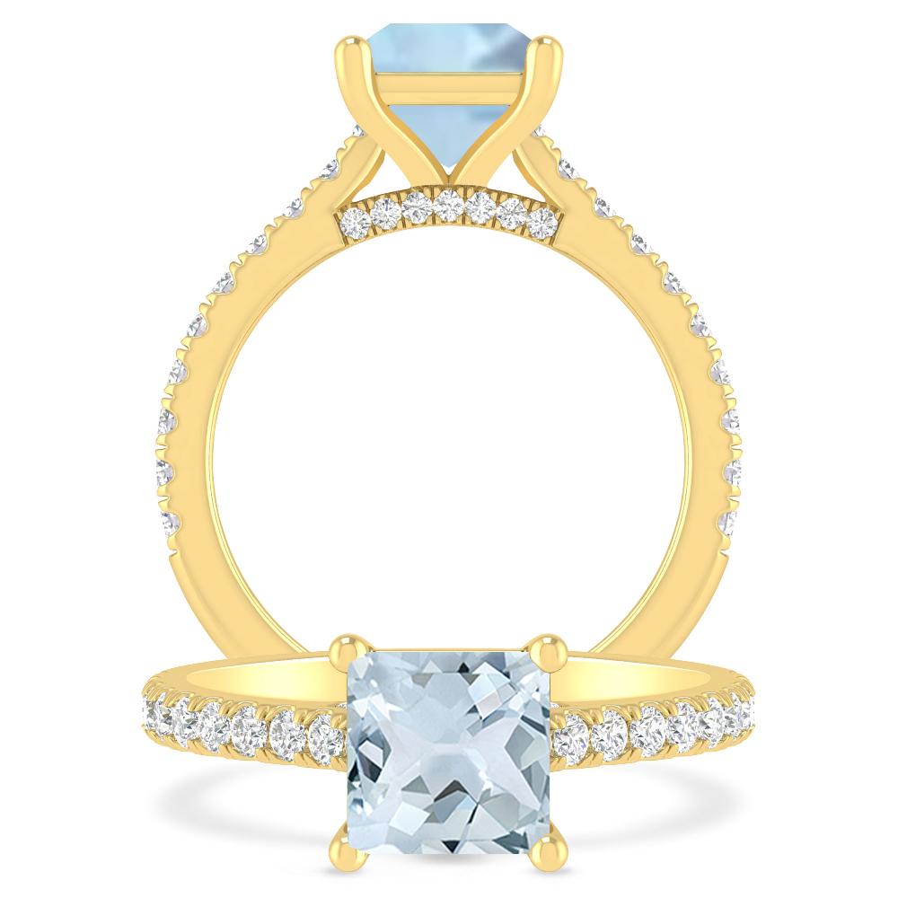 Yellow Gold - Aquamarine