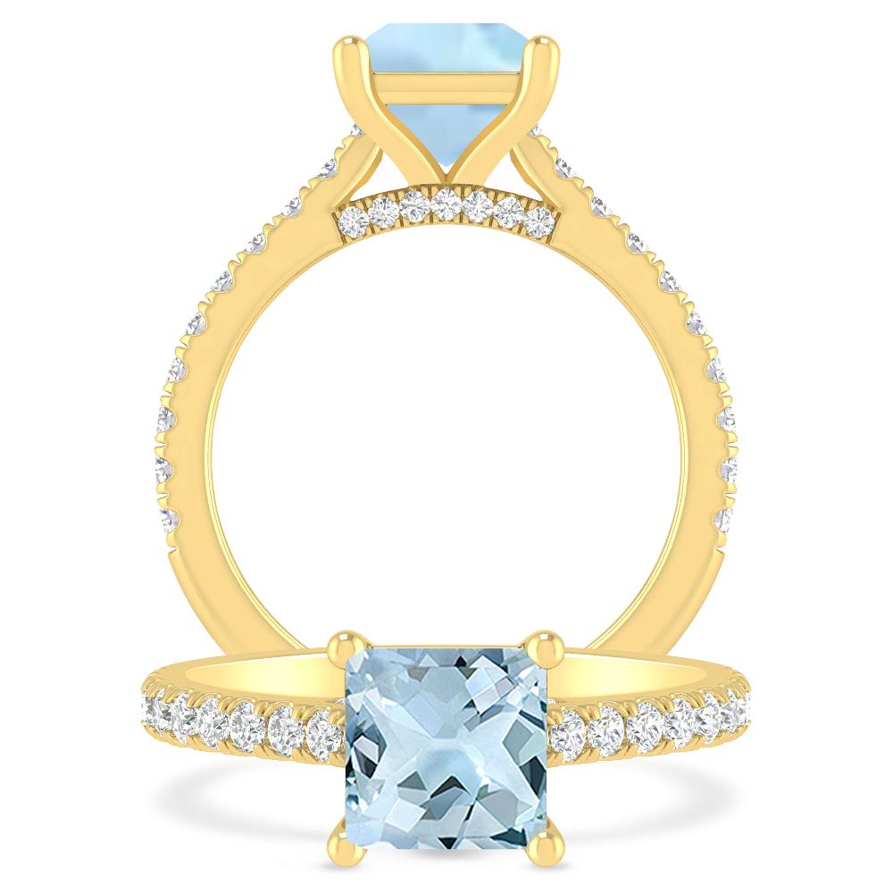 Yellow Gold - Aquamarine