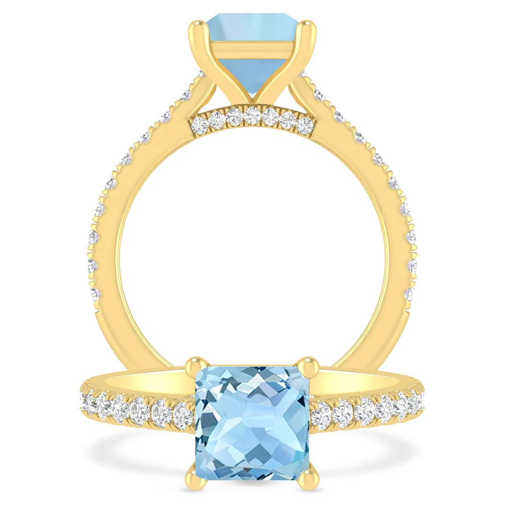 Yellow Gold - Aquamarine