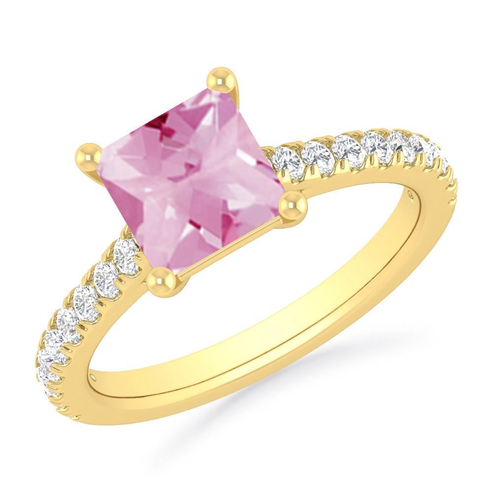 Yellow Gold - Pink Tourmaline