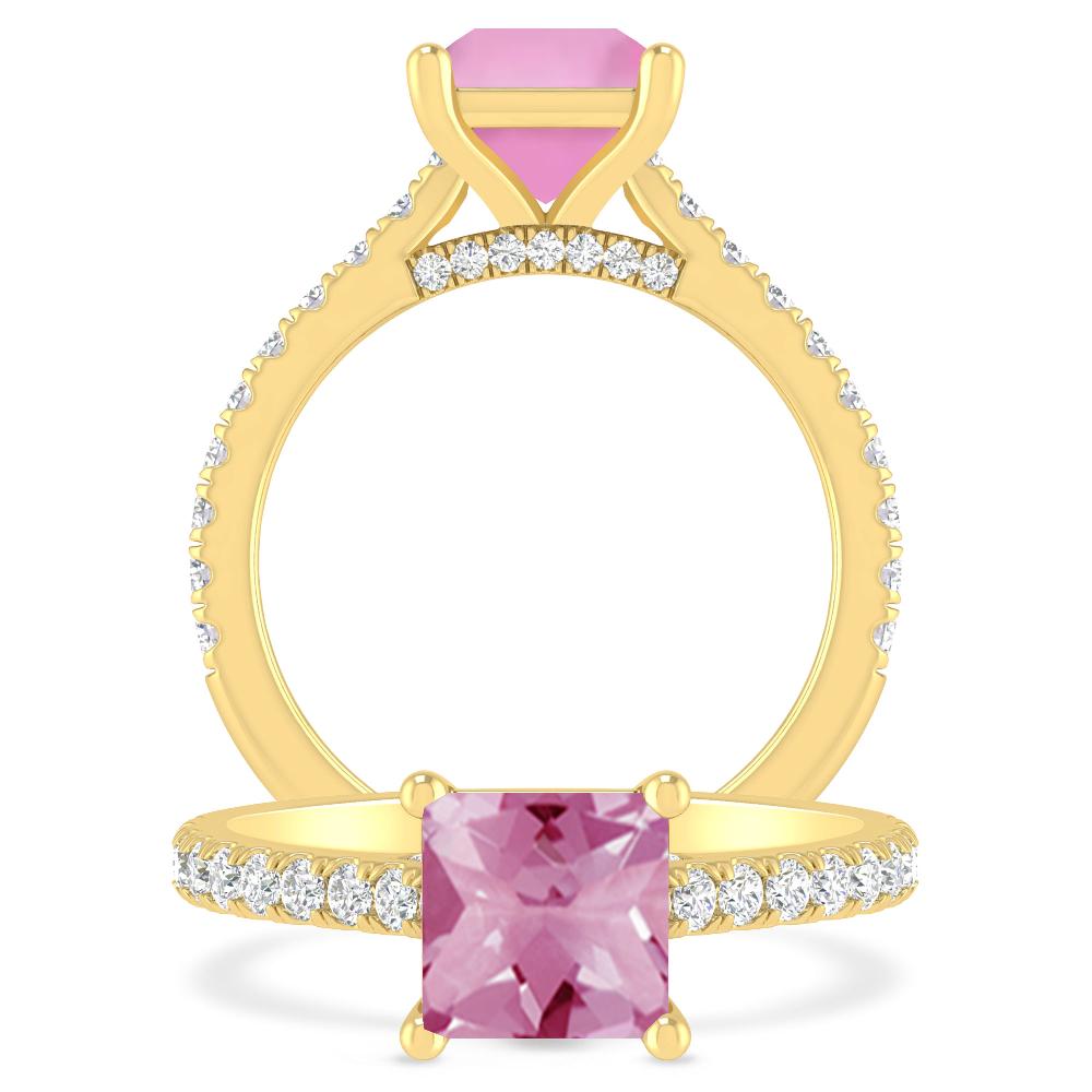 Yellow Gold - Pink Tourmaline