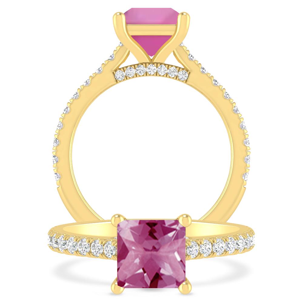 Yellow Gold - Pink Tourmaline