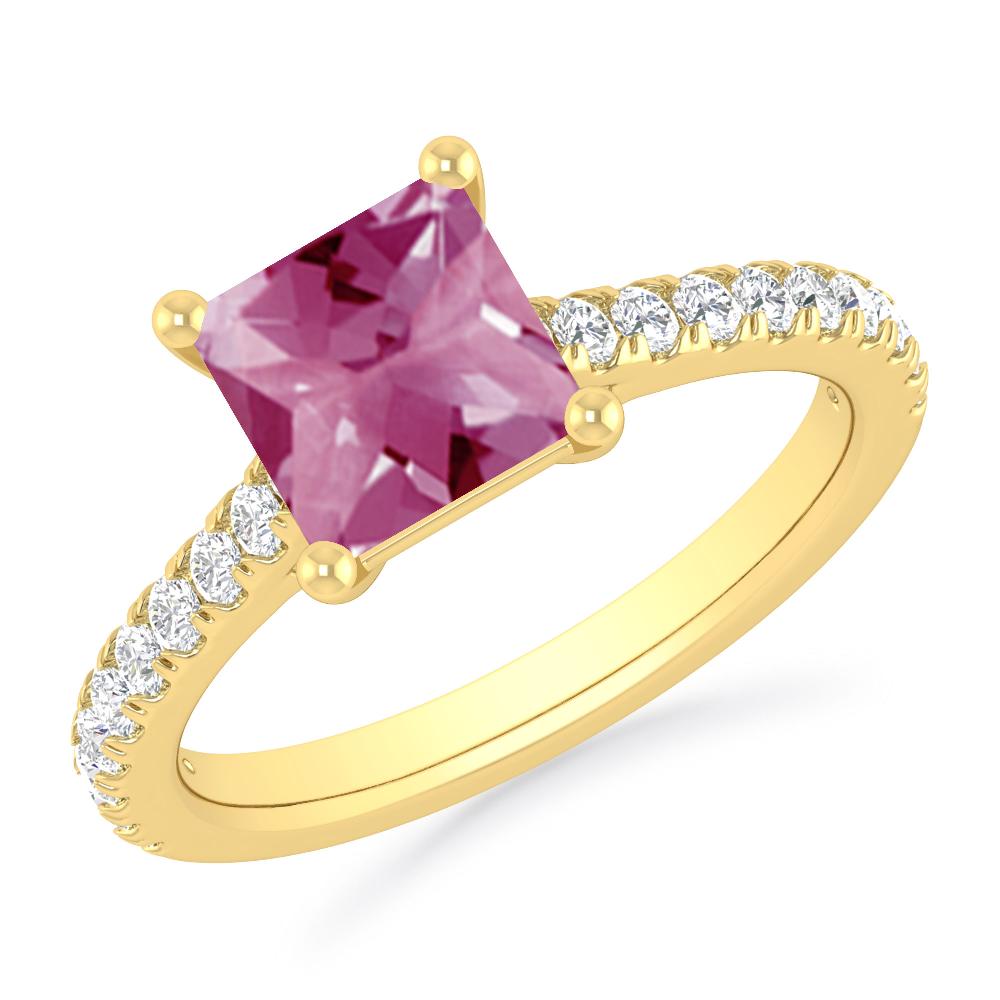 Yellow Gold - Pink Tourmaline