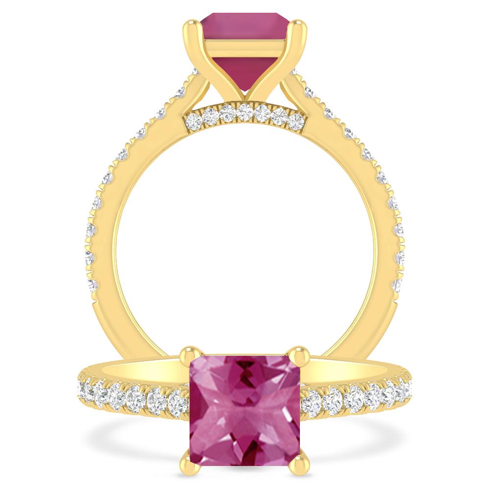 Yellow Gold - Pink Tourmaline