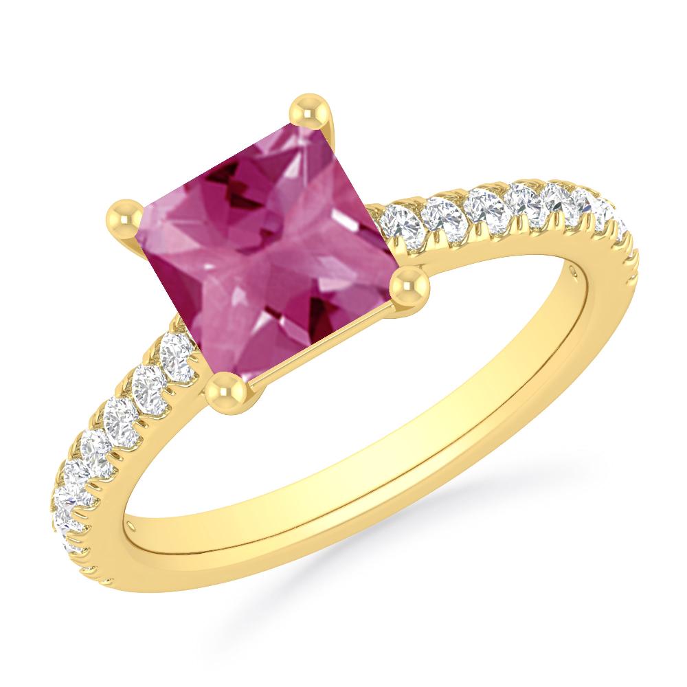 Yellow Gold - Pink Tourmaline