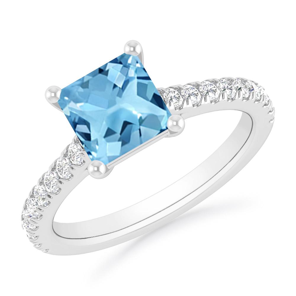 White Gold - Blue Topaz