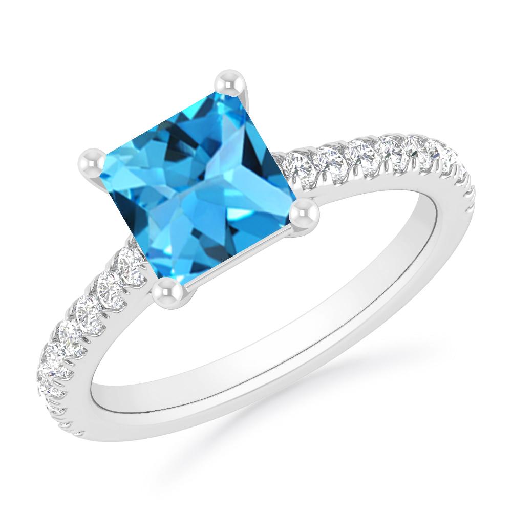 White Gold - Blue Topaz