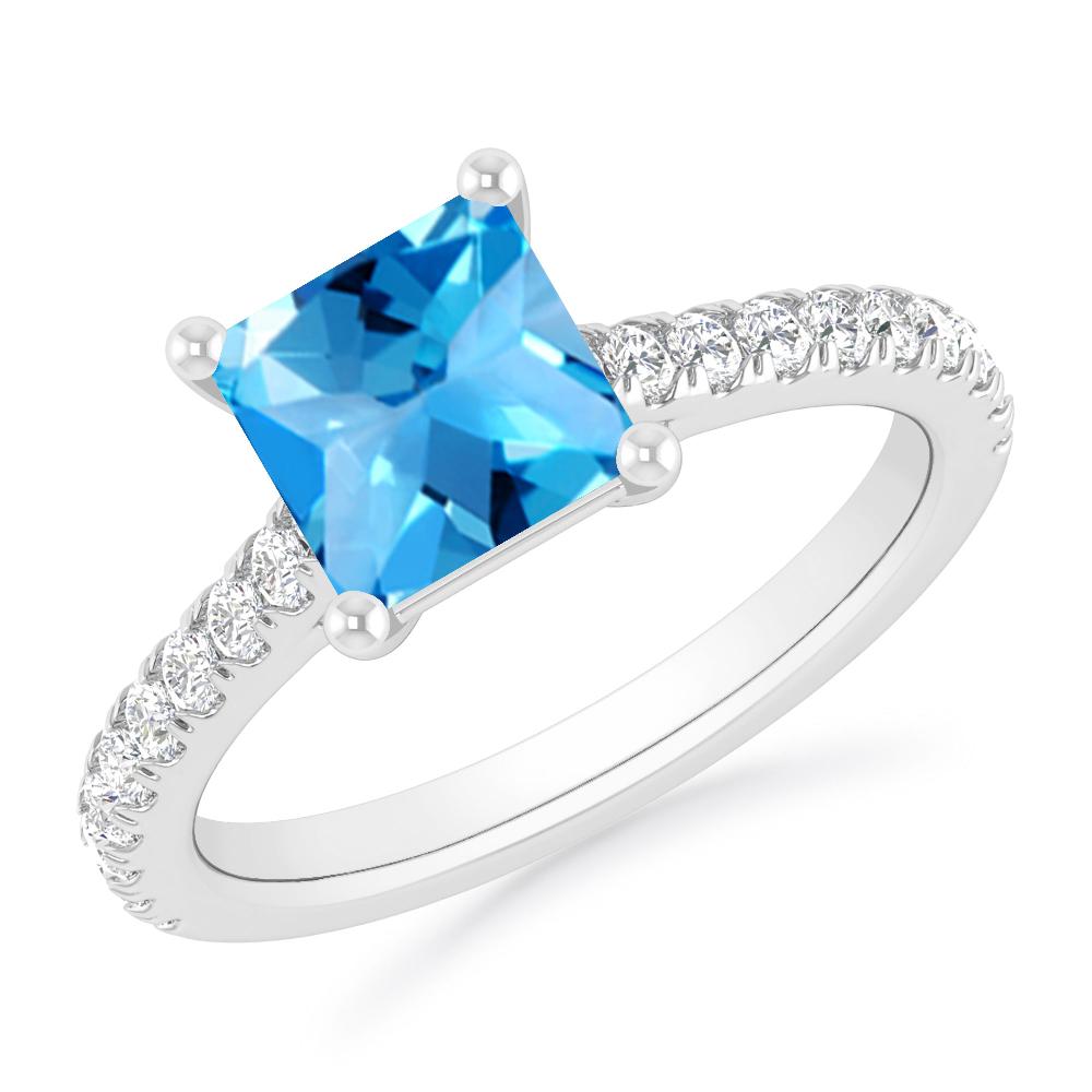 White Gold - Blue Topaz