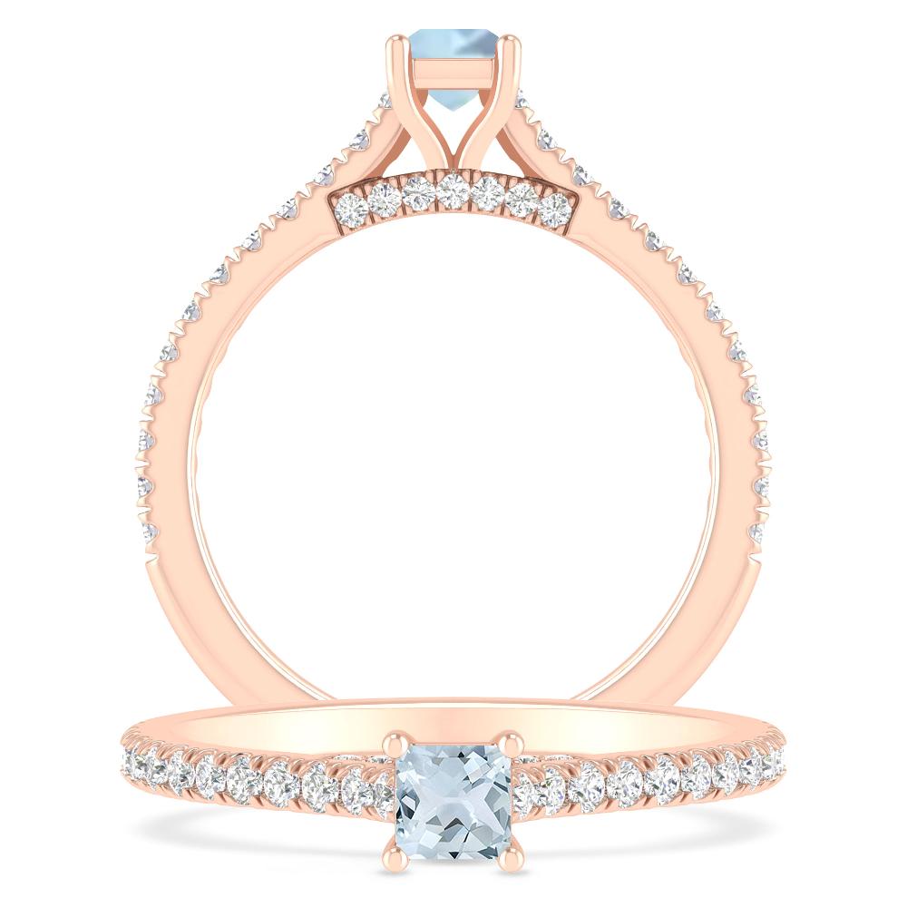 Rose Gold - Aquamarine