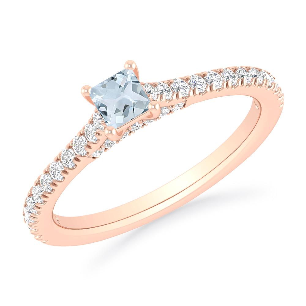 Rose Gold - Aquamarine