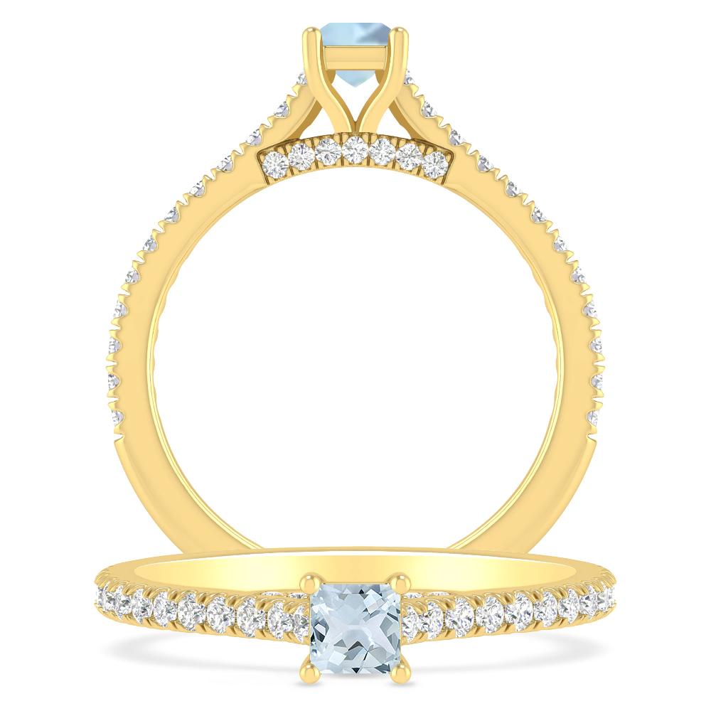 Yellow Gold - Aquamarine