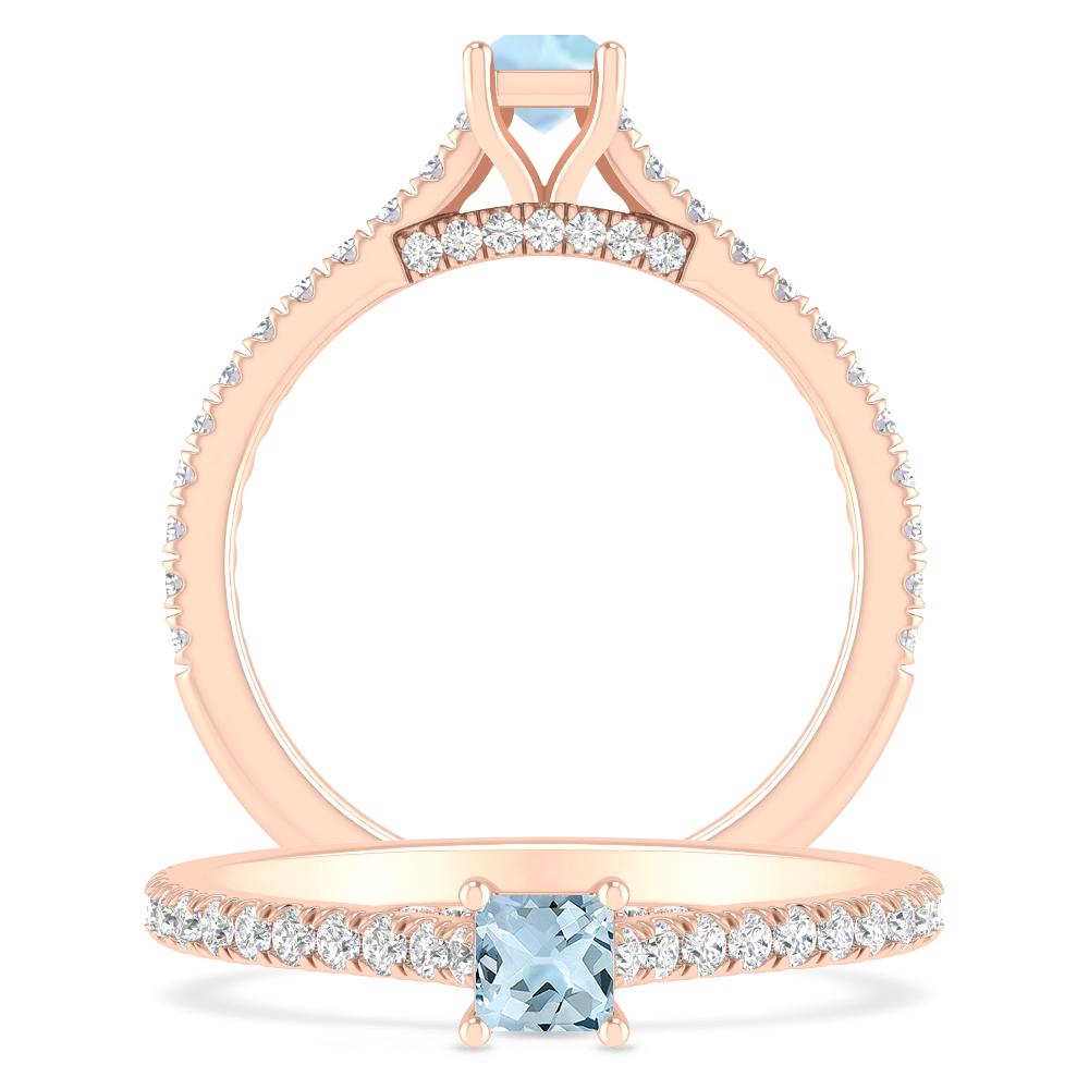 Rose Gold - Aquamarine