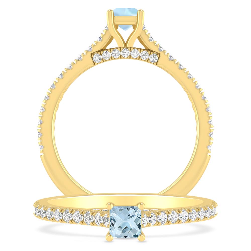 Yellow Gold - Aquamarine