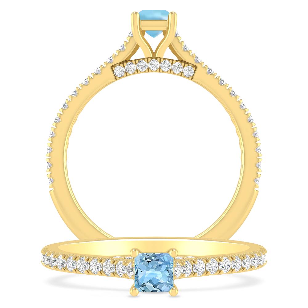 Yellow Gold - Aquamarine