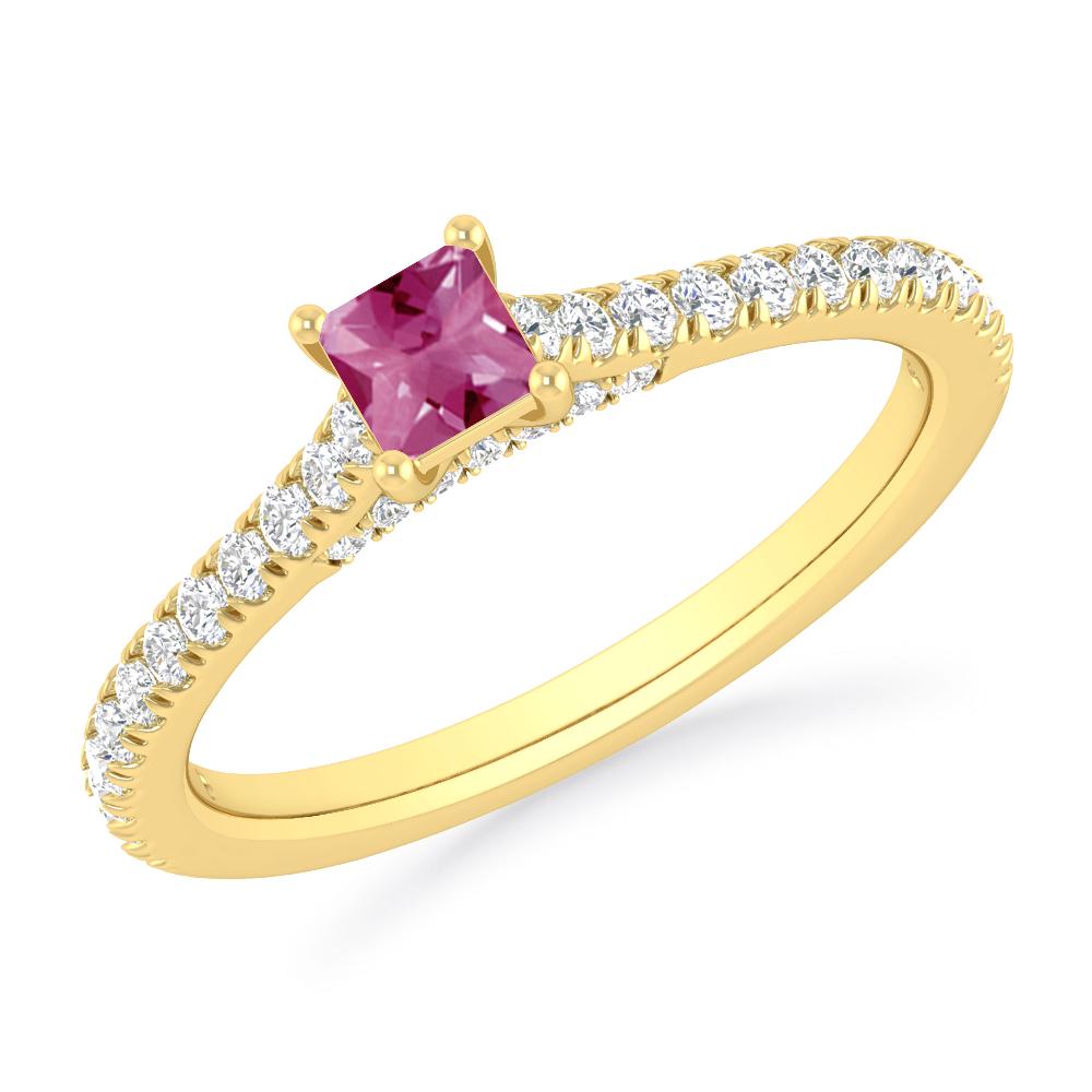 Yellow Gold - Pink Tourmaline