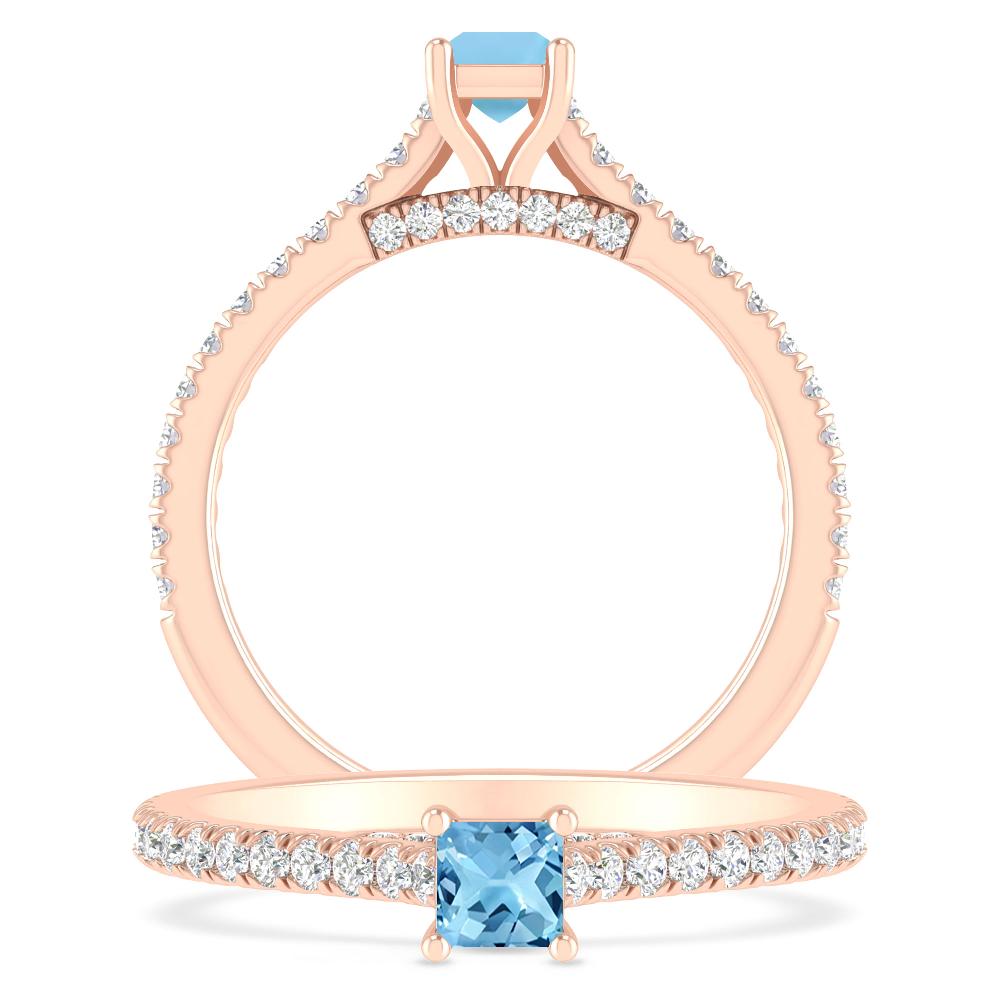 Rose Gold - Blue Topaz