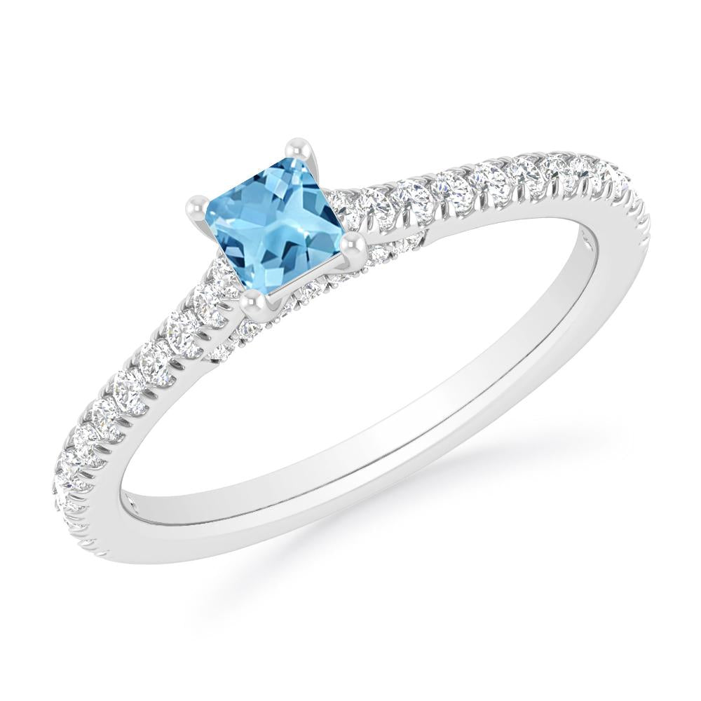 White Gold - Blue Topaz