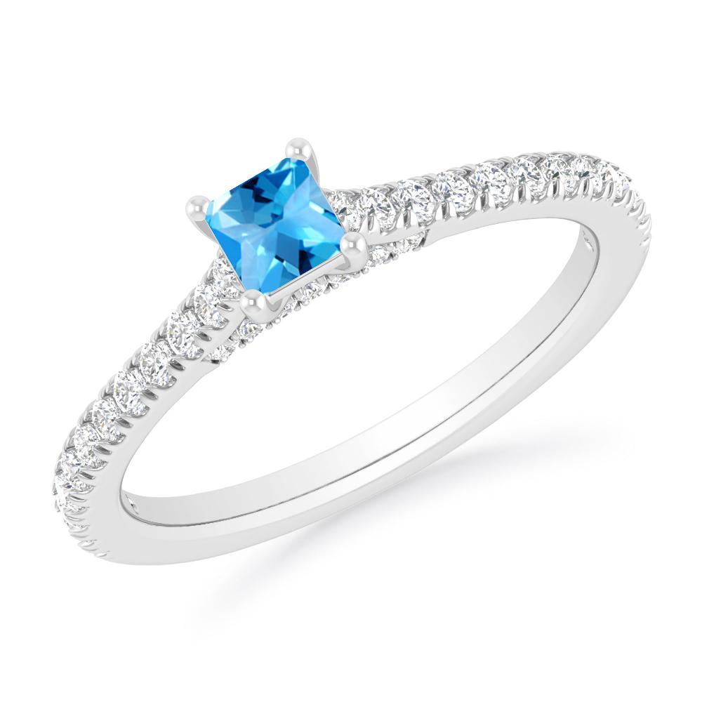 White Gold - Blue Topaz