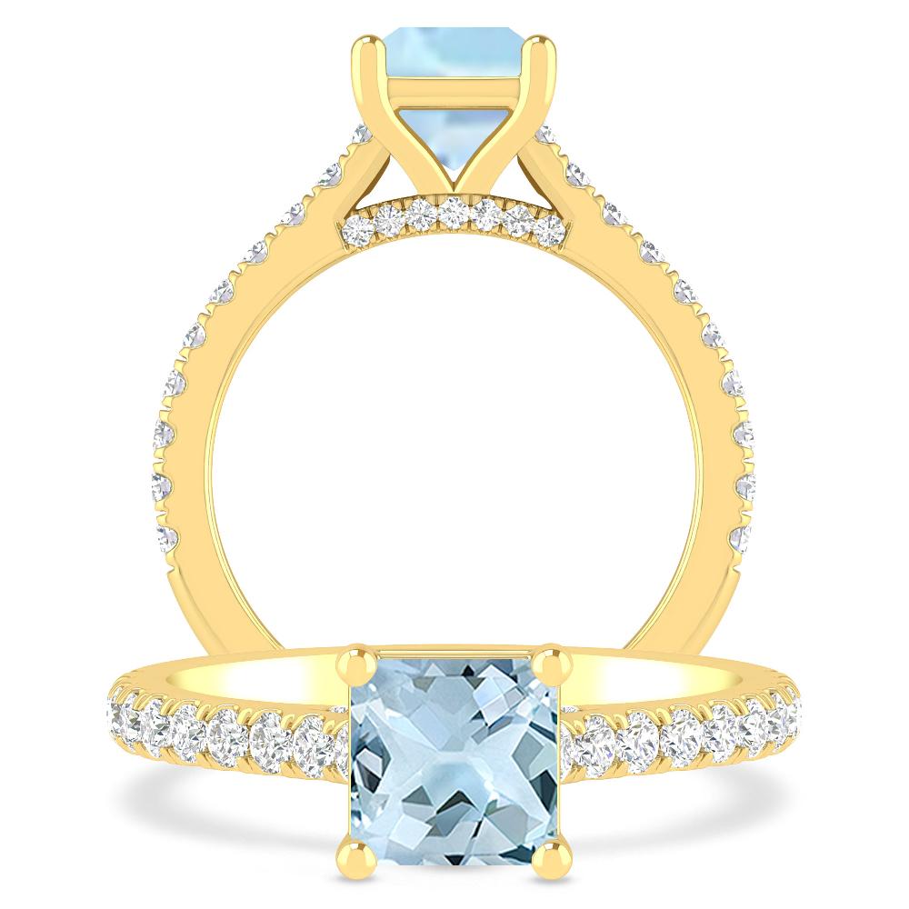 Yellow Gold - Aquamarine