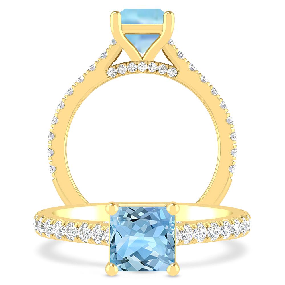 Yellow Gold - Aquamarine