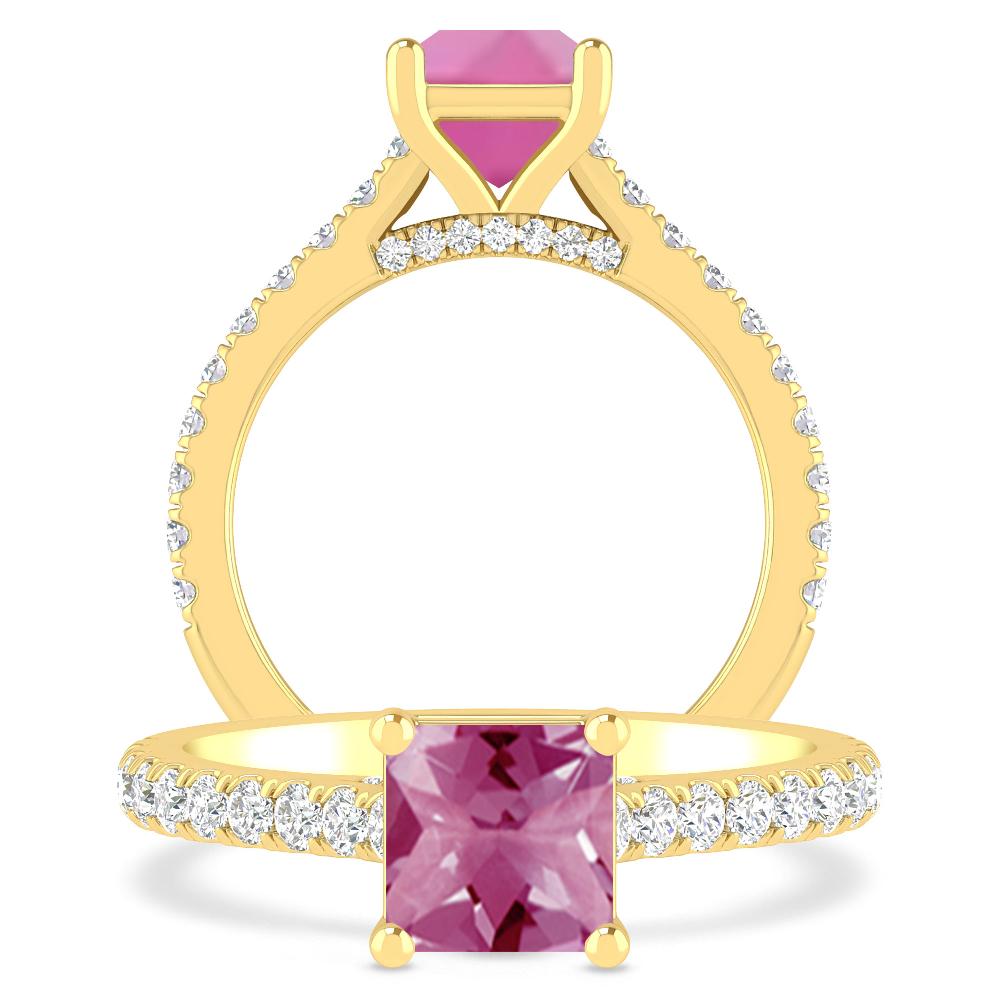 Yellow Gold - Pink Tourmaline