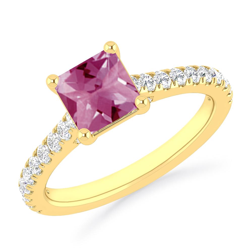 Yellow Gold - Pink Tourmaline