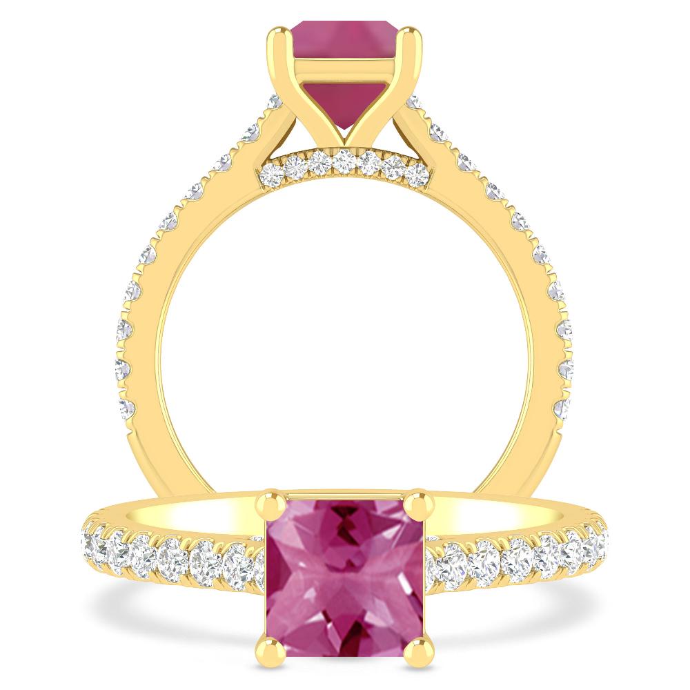 Yellow Gold - Pink Tourmaline