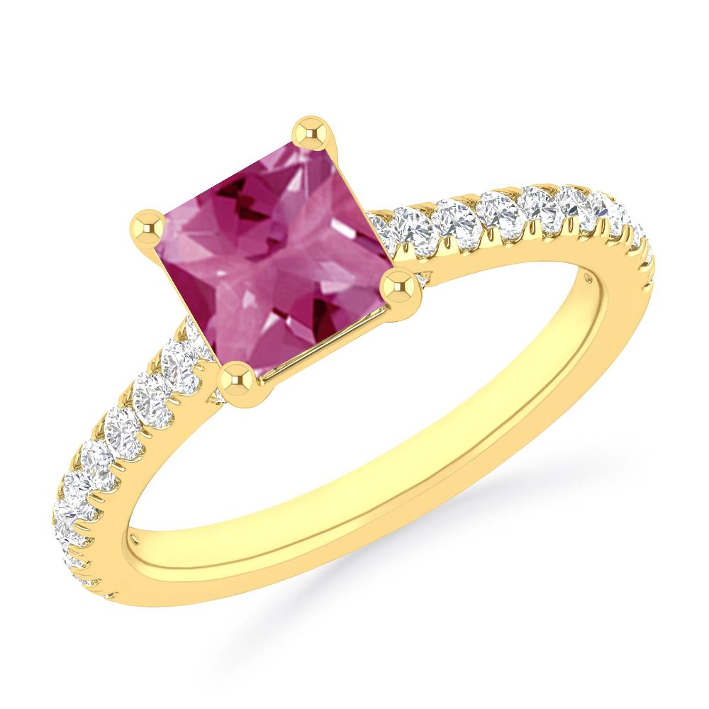 Yellow Gold - Pink Tourmaline