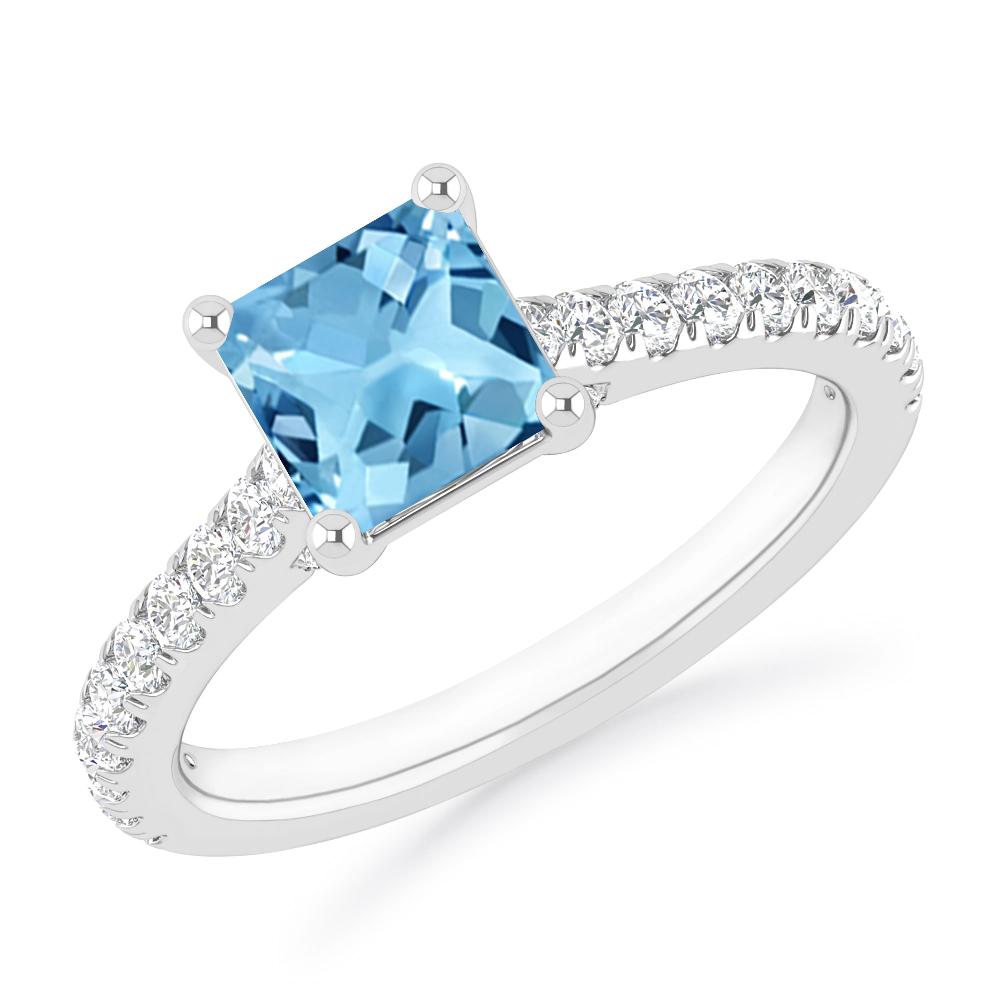 White Gold - Blue Topaz